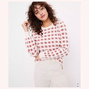 LOFT Petite Gingham Sweater
